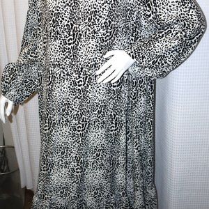 Leopard Print Summer Frock by Zara!  Maxi Dress Size XL (pockets!)